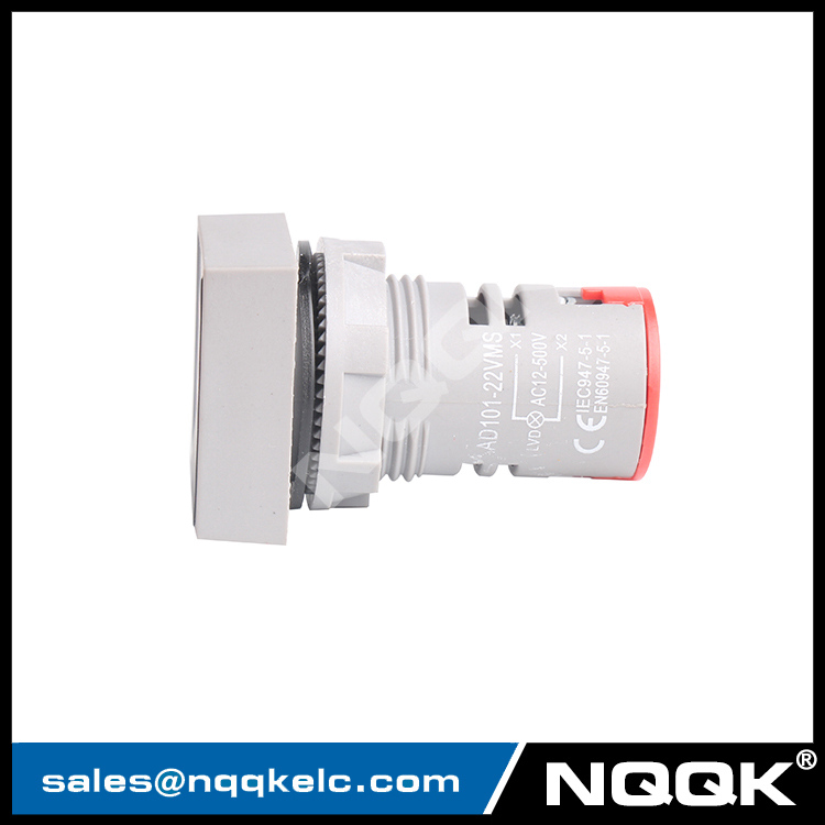 CE AD16 22mm Square Mini LED Indicator Light Lamp Digital Voltage Meter Voltmeter AC 12-500V