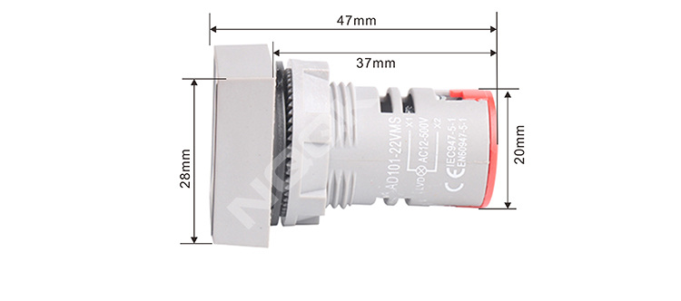 CE AD16 22mm Square Mini LED Indicator Light Lamp Digital Voltage Meter Voltmeter AC 12-500V