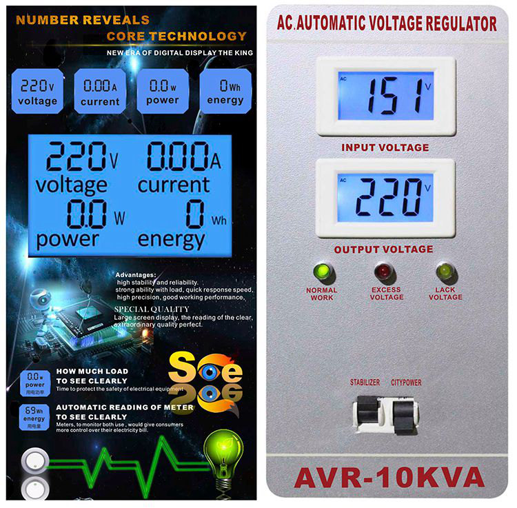 AVR 1KVA / 1.5KVA Servo Type 1Phase Series Voltage Regulator Voltage Stabilizer