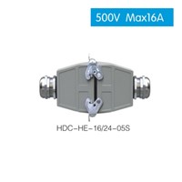HDC HE 16/24 500V max16A Industrial rectangular plug socket heavy duty connector