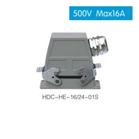 HDC HE 16/24 500V max16A Industrial rectangular plug socket heavy duty connector
