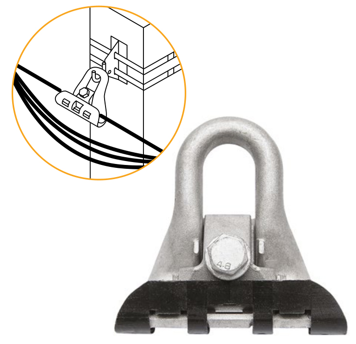 UV resistance thermoplastic suspension clamps with steel SM94 16-95mm2