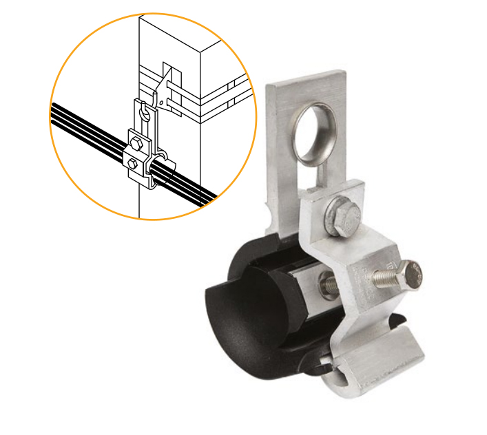 SM130 suspension clamp for 4-core LV ABC cables