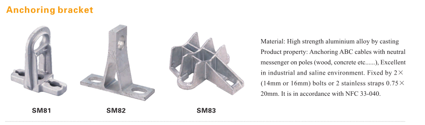 SM83 NFC standard overhead line ABC cable anchor suspension bracket