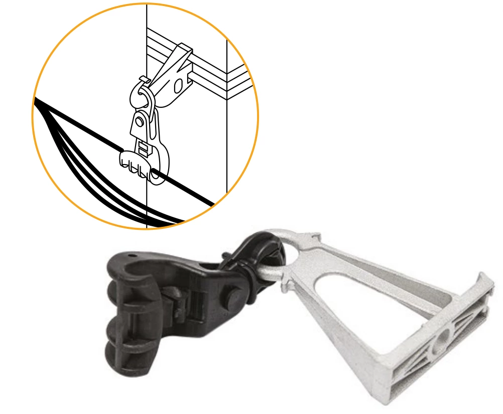 ES54-14 LV suspension clamps for ABC cable with preinstalled bracket
