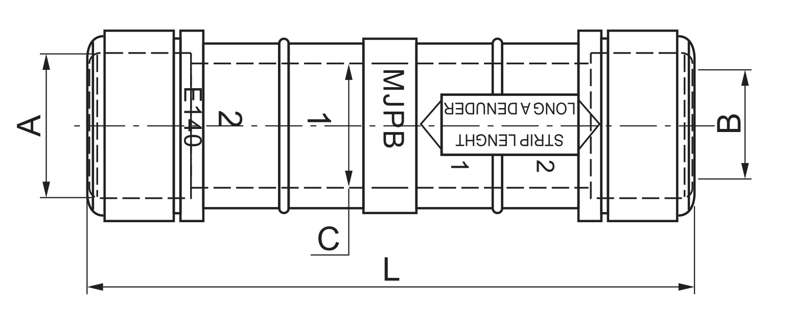 Waterproof pre-insulated sleeve MJPB compression connectors for service cables