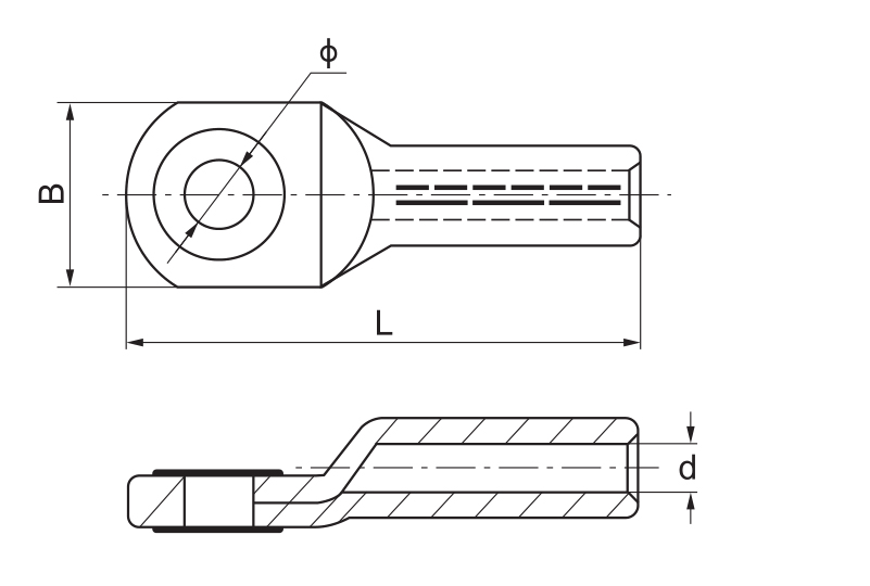 ATL copper-aluminium bimetal lug cable and wire terminal connector