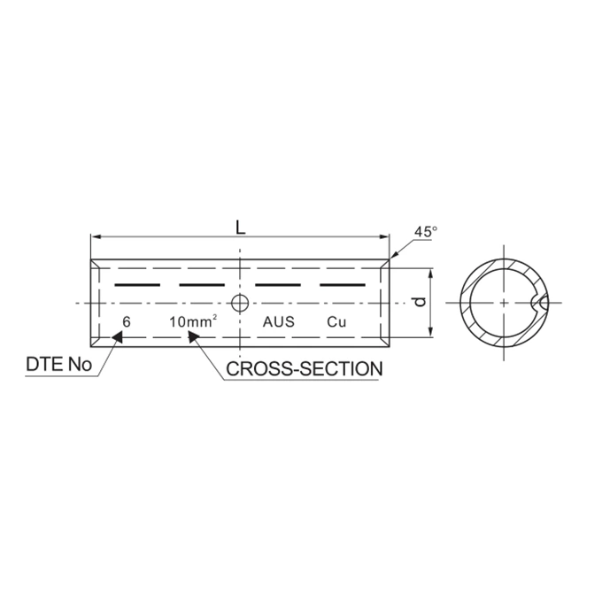 GTD tin-plated mini 8 microns din joint for installation LV cables