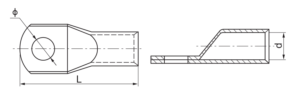 JM(JGA) E-Cu tin-plated cable lug for connect the copper conductor end
