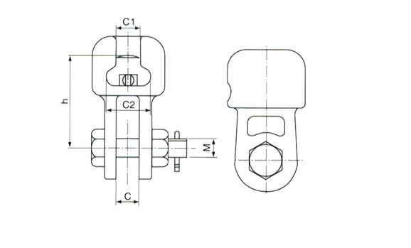 Socket clevis for used on the transmission line overhead line and power line