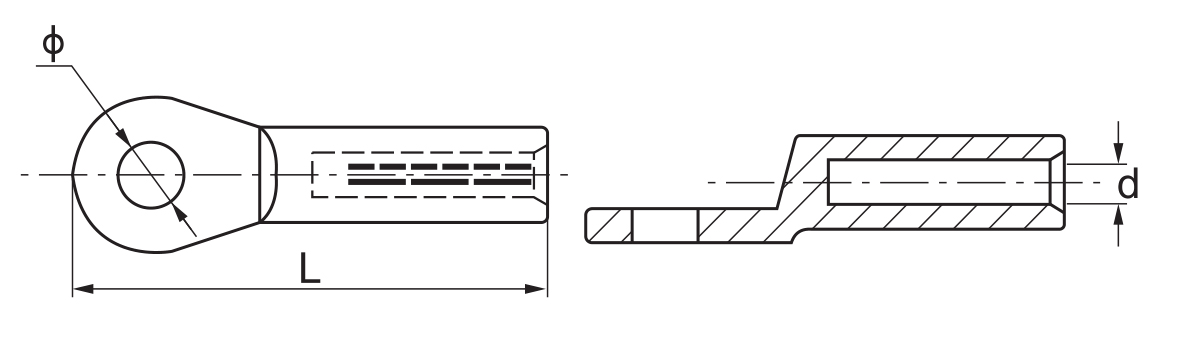 Tin aluminum lug AU for cable and wire terminals
