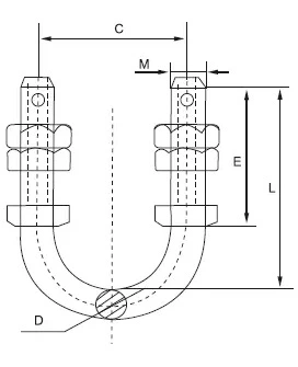 U bolt clamp for power and telecommunication line