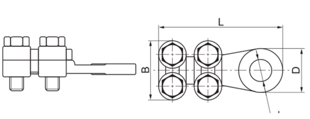 WCJC nickle plated bolted brass lug for ABC cable and wire terminal connector