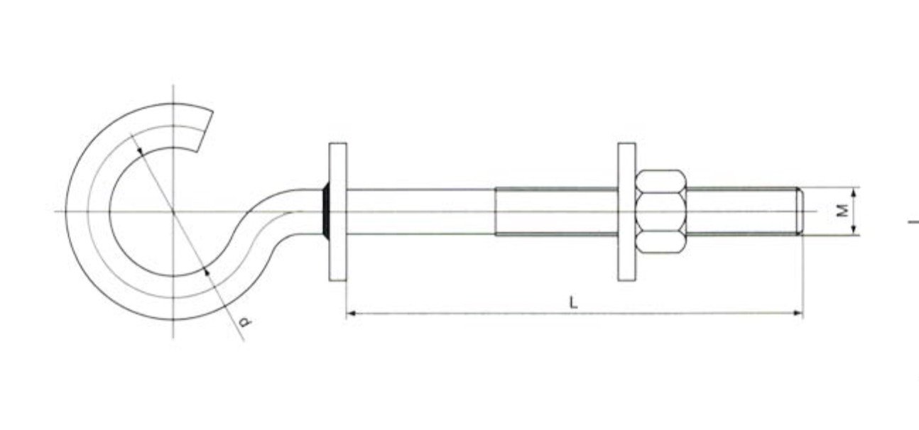 Galvanized Pigtail eye Bolt for Electric Power Fittings