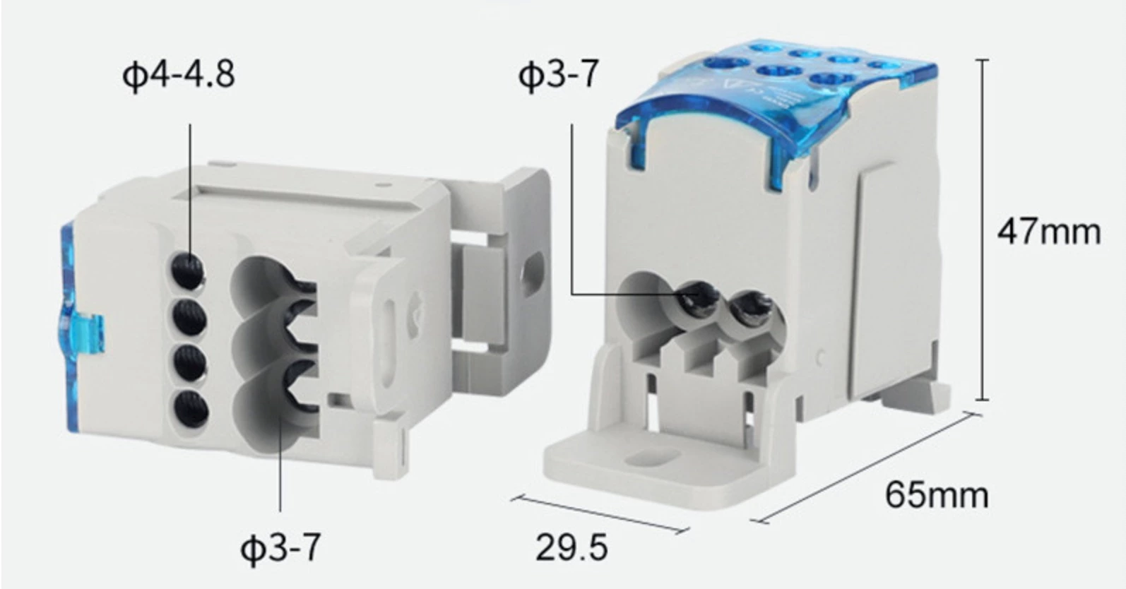 80A DIN Rail Distribuitor Box UKK terminal