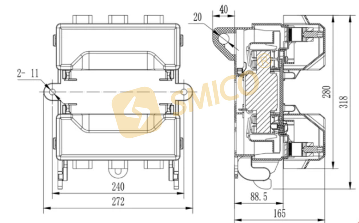 Outdoor pole mounted load break switch