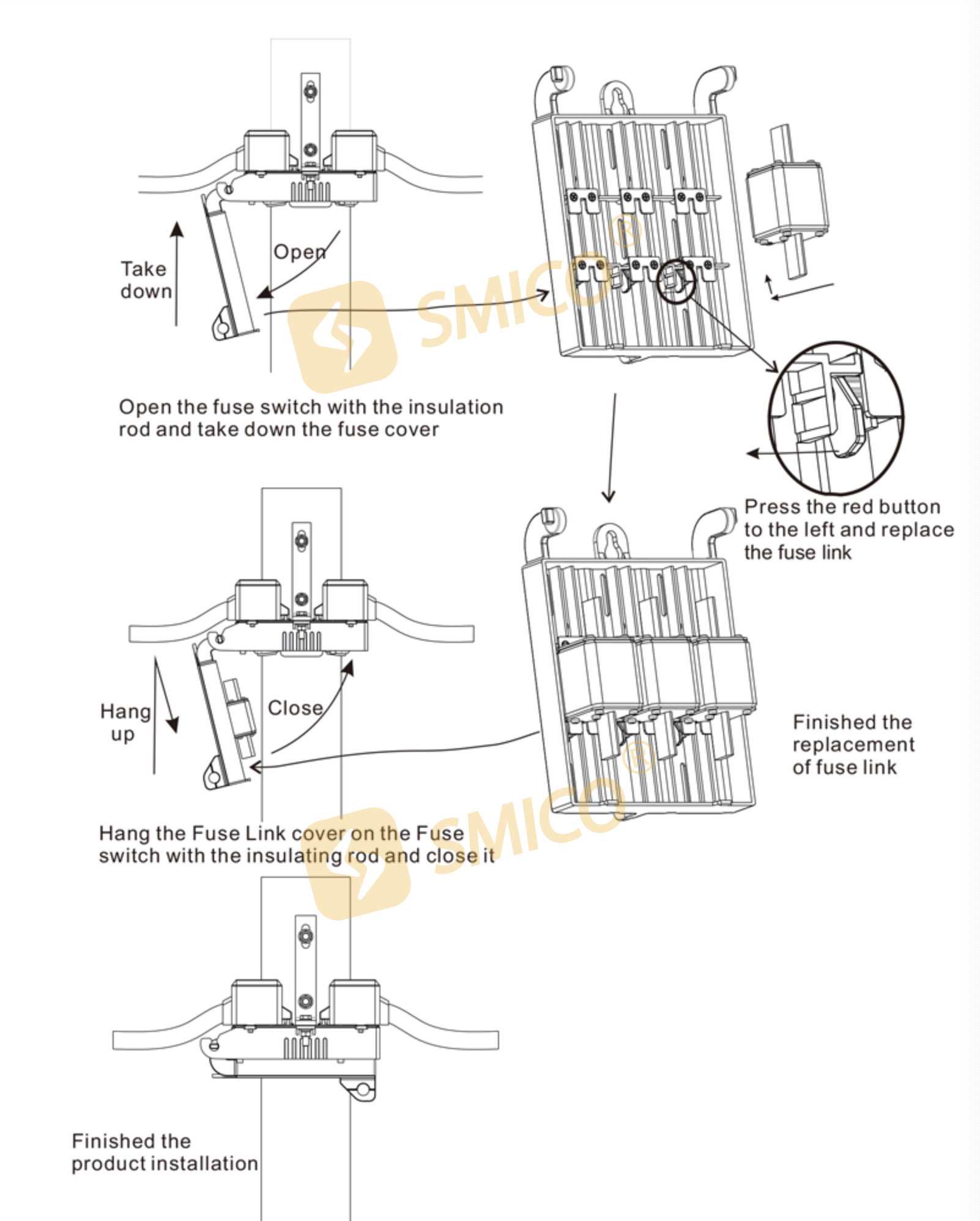 Outdoor pole mounted load break switch