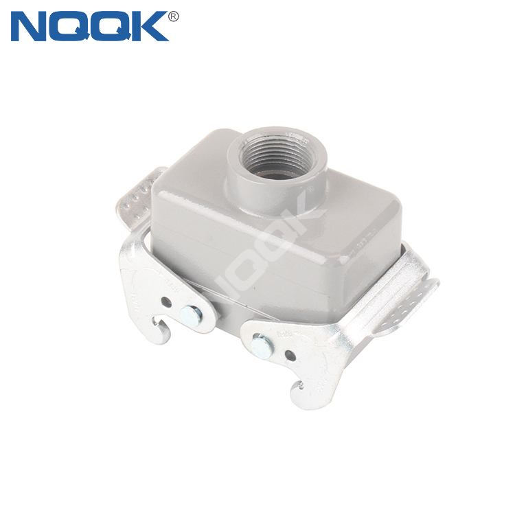 H10B-TGB Top outgoing line shell with double buckle Four ears Heavy duty connector housing
