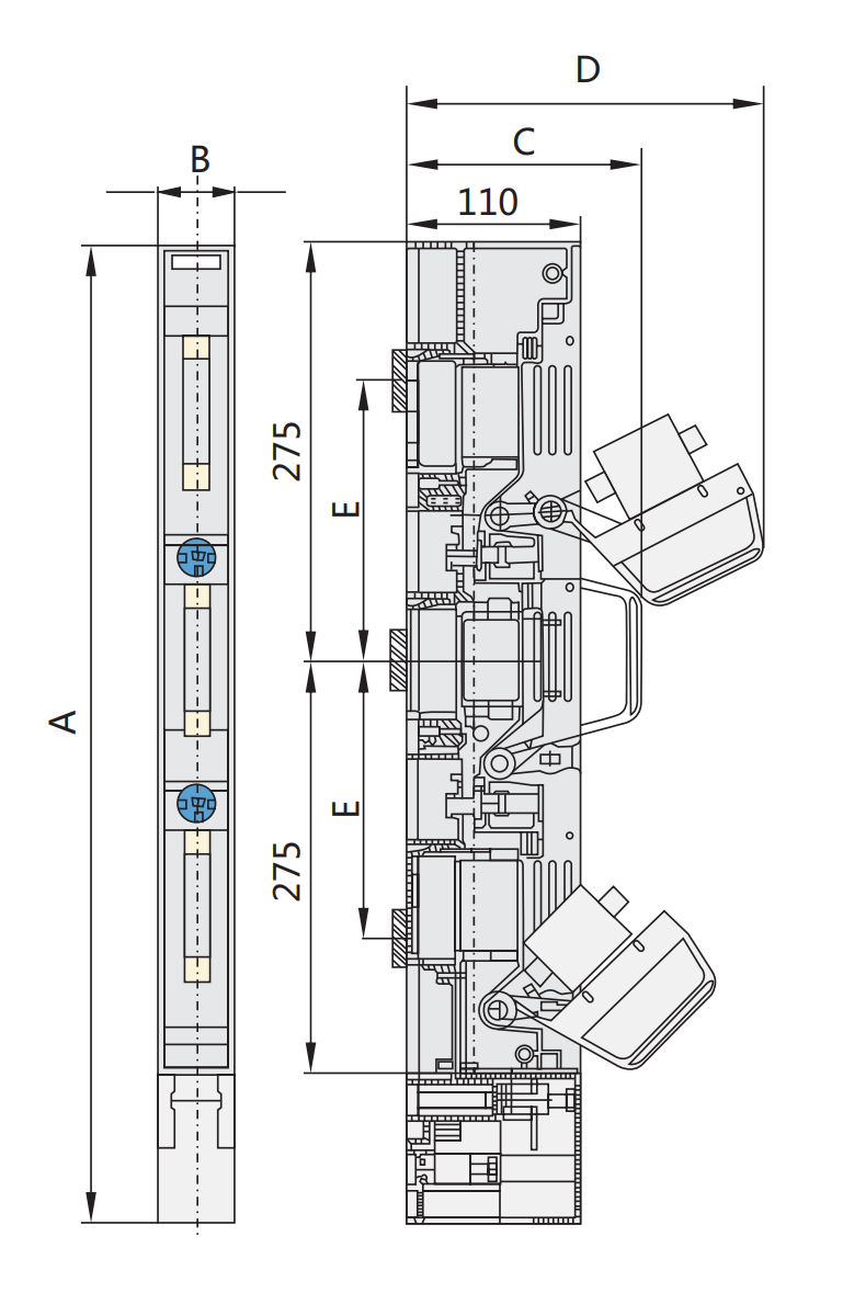 Vertical Fuse Switch Disconnector NHRT40