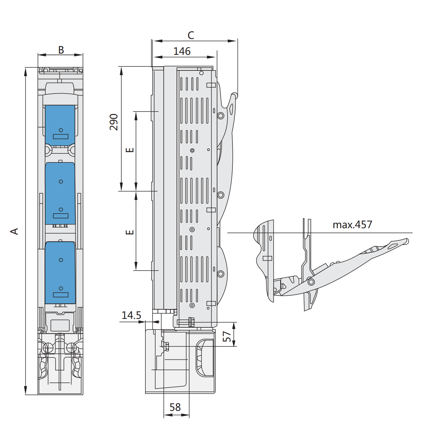 Vertical Fuse Switch Disconnector NHRT40