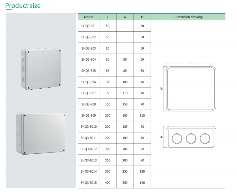 Plastic Waterproof Electronic Junction Box ABS material