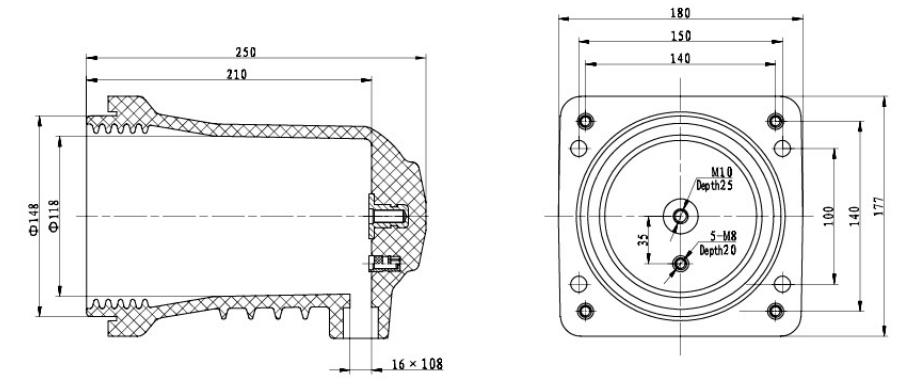 12kv High Voltage Switch Cabinet Contact Box SO2-12-180