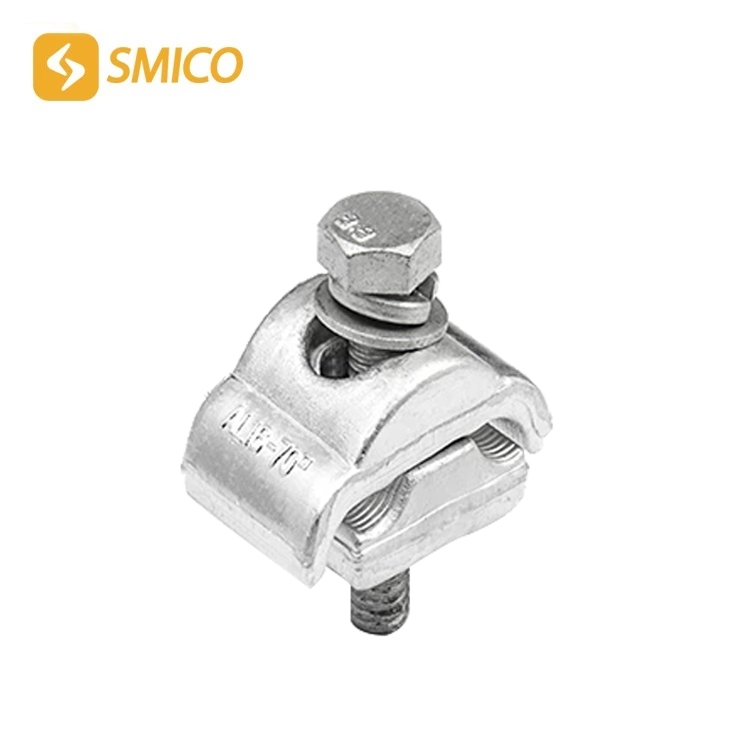 Parallel groove clamps for bare neutral messenger and grounding