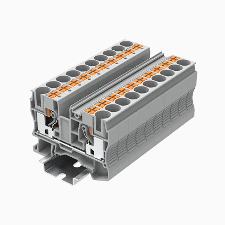 PT10-2-G in line spring guide rail terminal