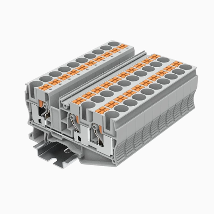 PT10-3-G in line spring guide rail terminal