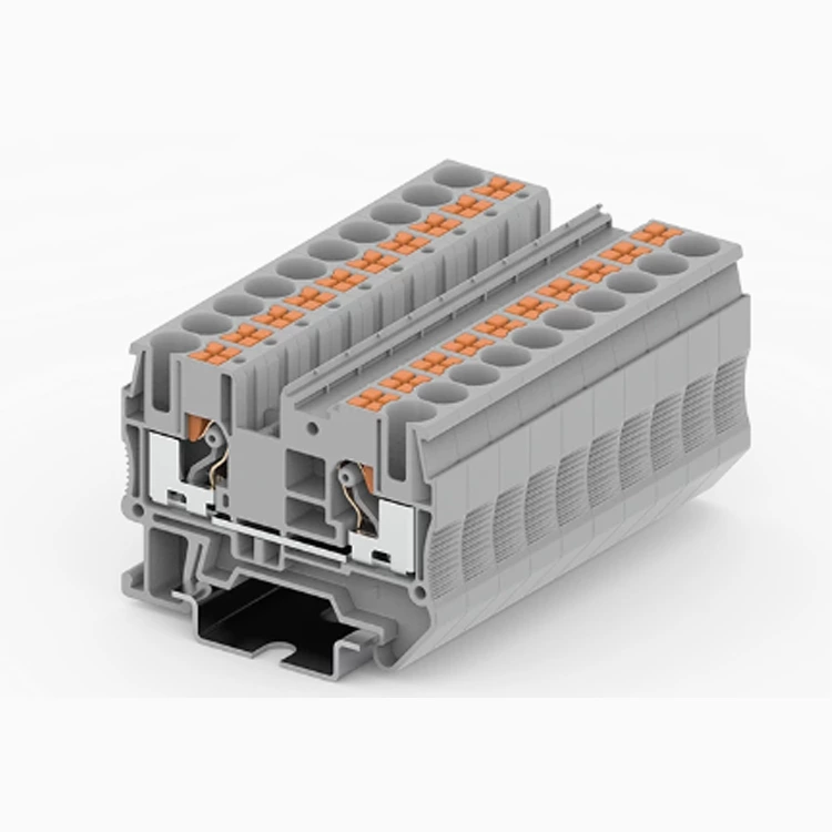 PT6-2-G in line spring guide rail terminal