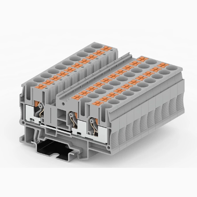 PT6-3-G in line spring guide rail terminal
