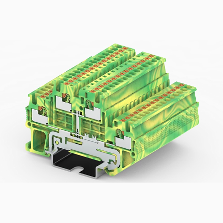 PTD1.5-2-PE push in spring guide rail terminal