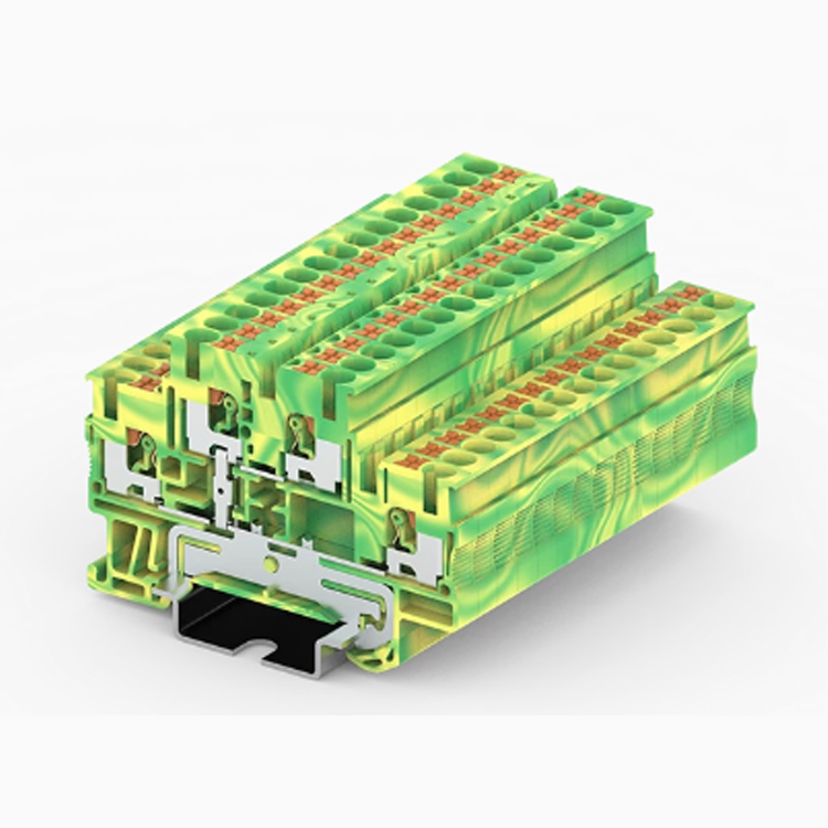 PTD4-2-PE push in spring guide rail terminal