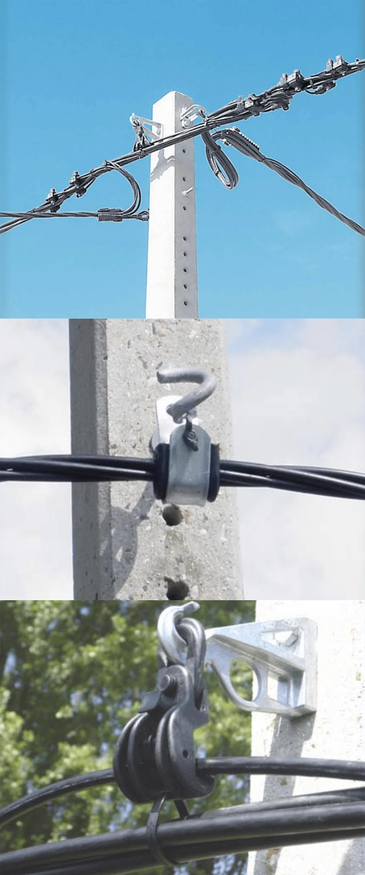 Suspension clamps for self supporting LV-ABC lines