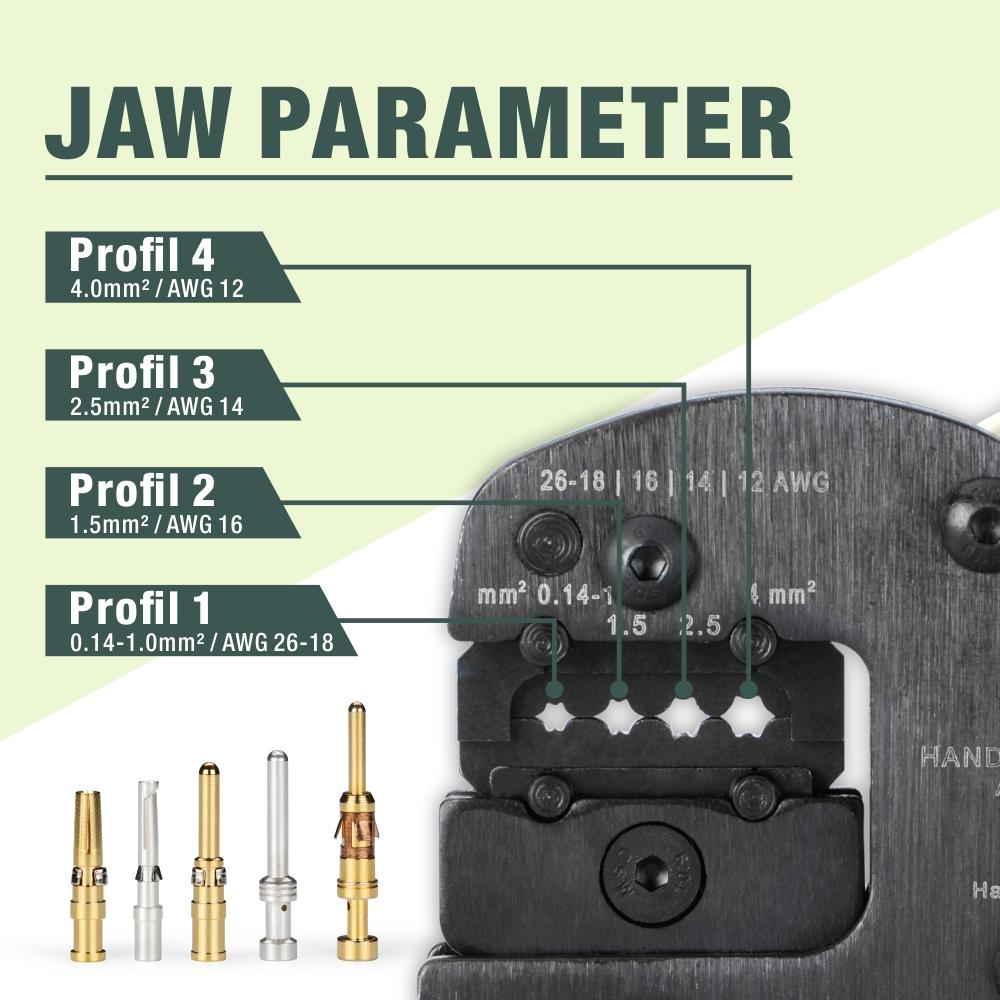 A0540HX Ratchet Crimping Tool for heavy duty connector AWG 26-12