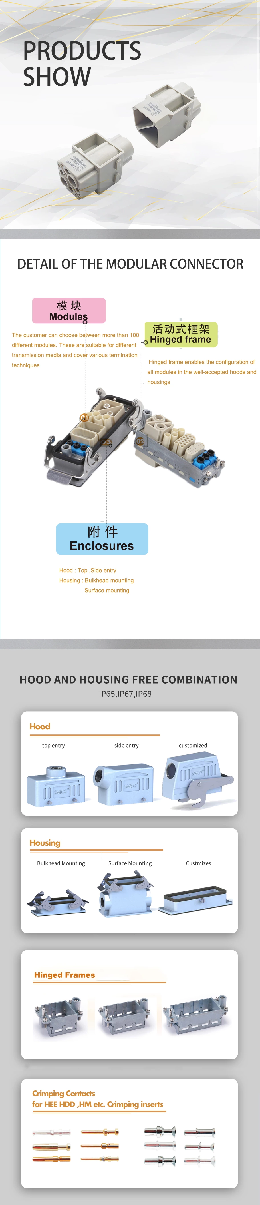 H2MK-002-FC 100A high current female modular Heavy Duty Connector 09140023151