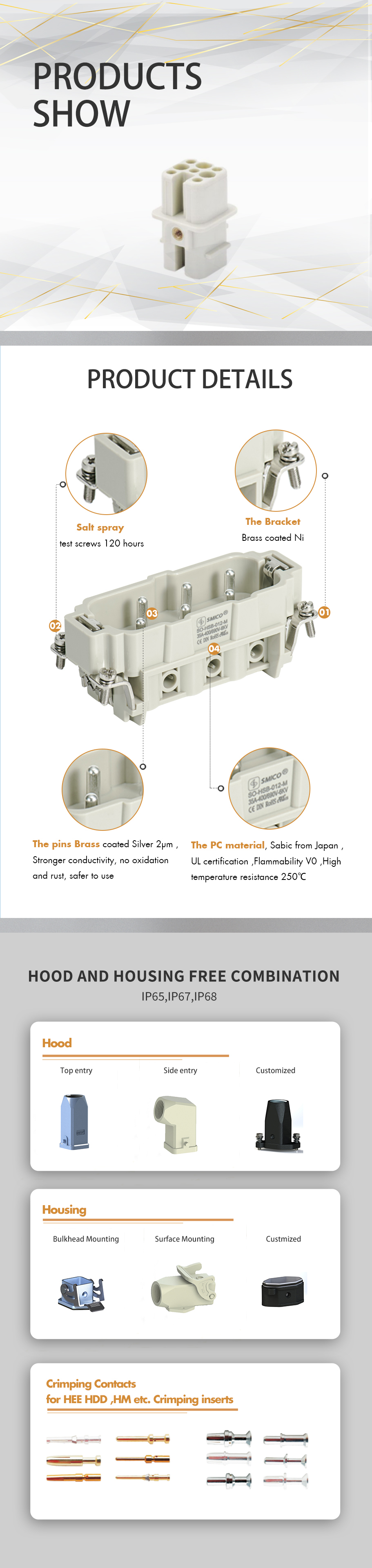 HD 7 Pin Heavy Duty Multi Female Connector industrial connector