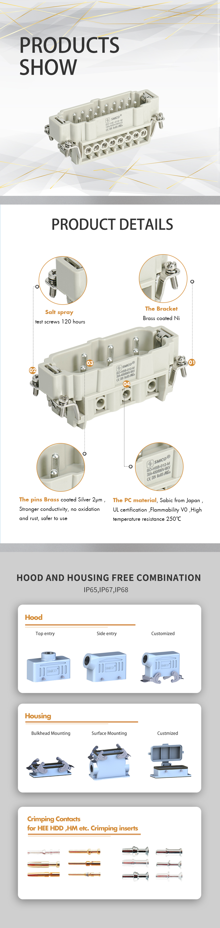 HE-016-MC Heavy Duty Connectors industrial connector crimp terminal 09330162602