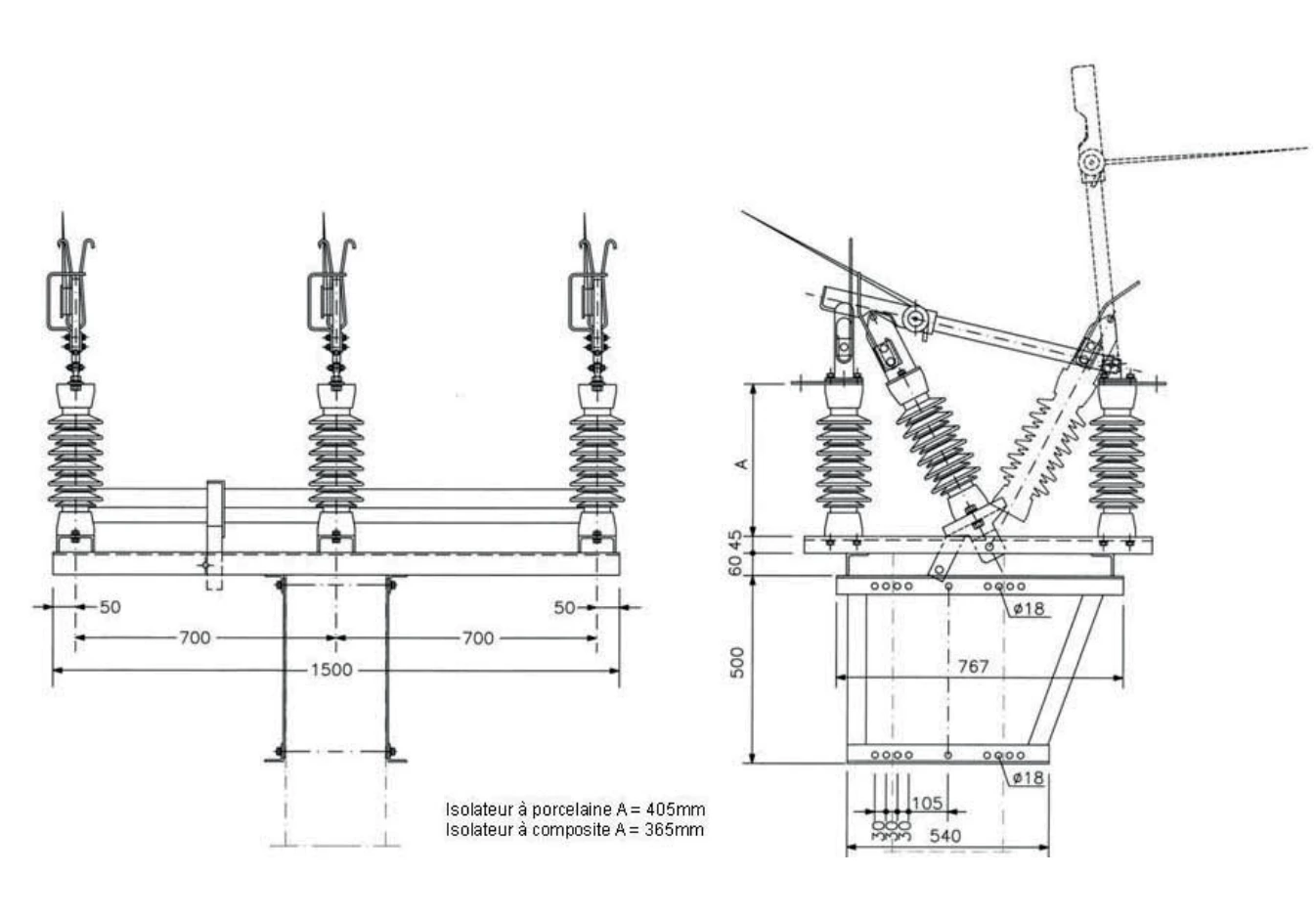 Overhead switch-disconnector Manual command (IACM)